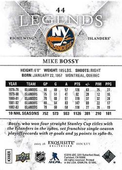 2015-16 Upper Deck Ice - 2015-16 Upper Deck Exquisite Collection #44 Mike Bossy Back