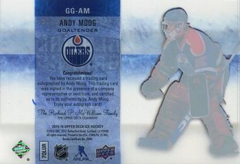 2015-16 Upper Deck Ice - Glacial Graphs Autograph #GG-AM Andy Moog Back