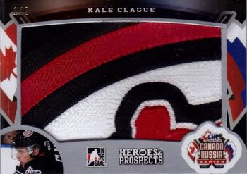 2015-16 Leaf In The Game Heroes & Prospects - Canada-Russia Jersey Patch Silver #CRP-09 Kale Clague Front