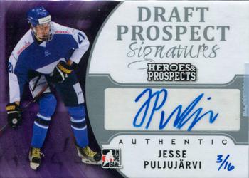 2015-16 Leaf In The Game Heroes & Prospects - Draft Prospect Signatures Silver #DP-JP1 Jesse Puljujärvi Front