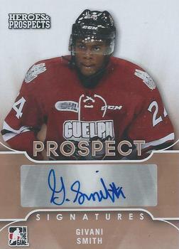 2015-16 Leaf In The Game Heroes & Prospects - Prospect Autographs Bronze #PS-GS2 Givani Smith Front