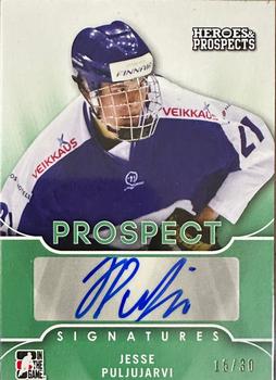 2015-16 Leaf In The Game Heroes & Prospects - Prospect Autographs Emerald #PS-JP1 Jesse Puljujärvi Front