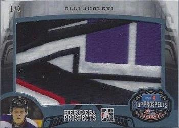 2015-16 Leaf In The Game Heroes & Prospects - Top Prospects Game Jersey Patch Platinum #TPP-14 Olli Juolevi Front