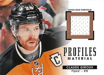 2015-16 Upper Deck Portfolio - Profiles Materials #PM-CG Claude Giroux Front