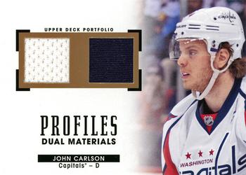 2015-16 Upper Deck Portfolio - Profiles Materials Dual #PM2-CA John Carlson Front