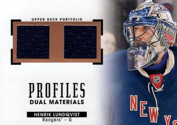2015-16 Upper Deck Portfolio - Profiles Materials Dual #PM2-HL Henrik Lundqvist Front