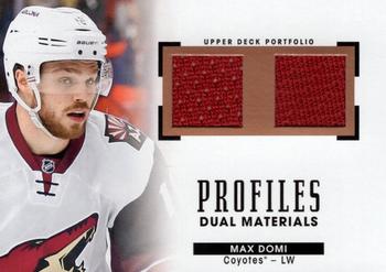 2015-16 Upper Deck Portfolio - Profiles Materials Dual #PM2-MD Max Domi Front