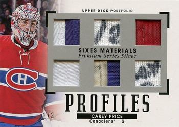 2015-16 Upper Deck Portfolio - Profiles Materials Six Premium Series Silver #PM6-CP Carey Price Front
