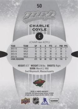 2016-17 Upper Deck MVP - Silver Script #50 Charlie Coyle Back