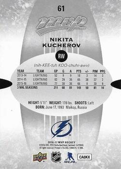 2016-17 Upper Deck MVP - Silver Script #61 Nikita Kucherov Back