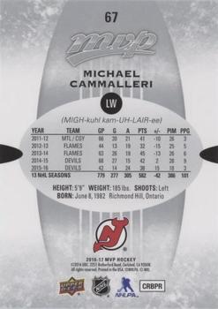 2016-17 Upper Deck MVP - Silver Script #67 Michael Cammalleri Back