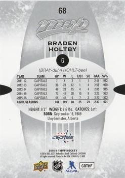 2016-17 Upper Deck MVP - Silver Script #68 Braden Holtby Back