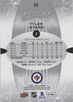 2016-17 Upper Deck MVP - Silver Script #95 Tyler Myers Back