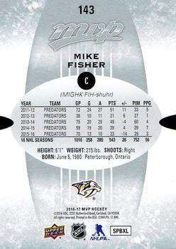 2016-17 Upper Deck MVP - Silver Script #143 Mike Fisher Back