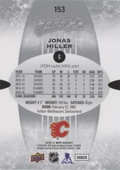 2016-17 Upper Deck MVP - Silver Script #153 Jonas Hiller Back