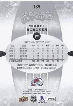 2016-17 Upper Deck MVP - Silver Script #189 Mikkel Boedker Back
