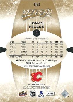 2016-17 Upper Deck MVP - Gold Script #153 Jonas Hiller Back