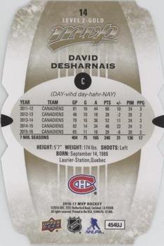 2016-17 Upper Deck MVP - Colors and Contours #14 David Desharnais Back