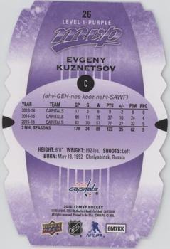 2016-17 Upper Deck MVP - Colors and Contours #26 Evgeny Kuznetsov Back