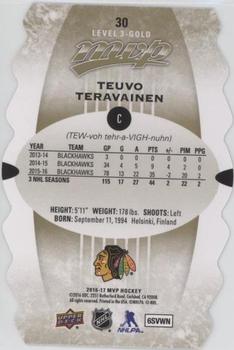 2016-17 Upper Deck MVP - Colors and Contours #30 Teuvo Teravainen Back