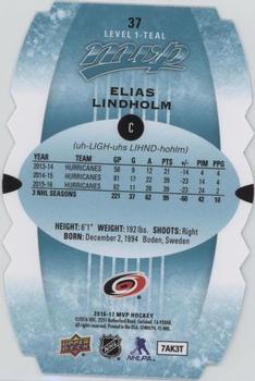 2016-17 Upper Deck MVP - Colors and Contours #37 Elias Lindholm Back