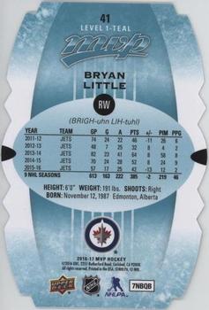 2016-17 Upper Deck MVP - Colors and Contours #41 Bryan Little Back