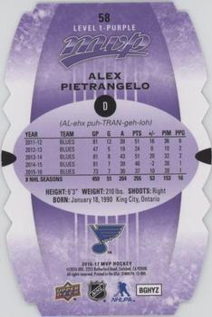 2016-17 Upper Deck MVP - Colors and Contours #58 Alex Pietrangelo Back