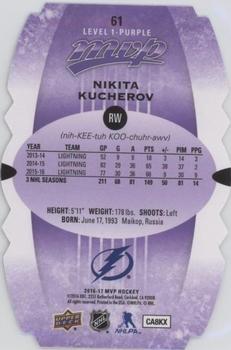 2016-17 Upper Deck MVP - Colors and Contours #61 Nikita Kucherov Back
