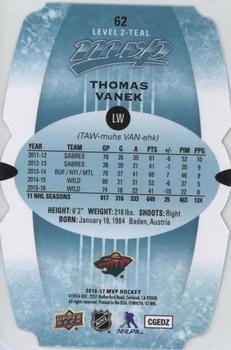 2016-17 Upper Deck MVP - Colors and Contours #62 Thomas Vanek Back