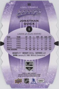 2016-17 Upper Deck MVP - Colors and Contours #90 Jonathan Quick Back