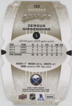 2016-17 Upper Deck MVP - Colors and Contours #123 Zemgus Girgensons Back