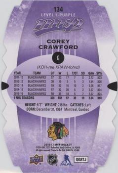 2016-17 Upper Deck MVP - Colors and Contours #134 Corey Crawford Back