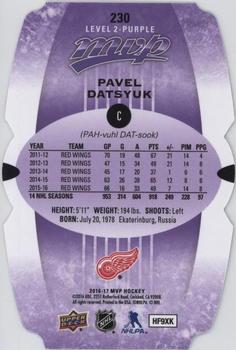 2016-17 Upper Deck MVP - Colors and Contours #230 Pavel Datsyuk Back