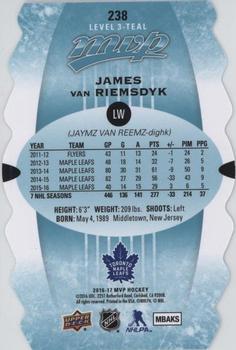 2016-17 Upper Deck MVP - Colors and Contours #238 James van Riemsdyk Back