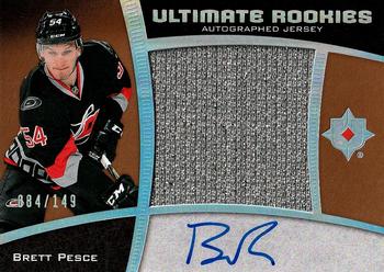 2015-16 Upper Deck Ultimate Collection - Ultimate Rookies - Spectrum Silver Auto Jumbo Jersey #51 Brett Pesce Front