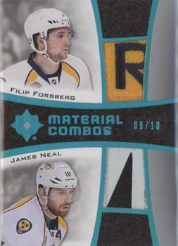 2015-16 Upper Deck Ultimate Collection - Material Combos - Spectrum Teal Relic #MC2-NAS Filip Forsberg / James Neal Front