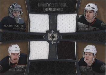 2015-16 Upper Deck Ultimate Collection - Materials Quads #MC4-03DR Marc-Andre Fleury / Zach Parise / Ryan Getzlaf / Corey Perry Front
