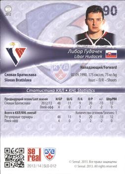 2013-14 Sereal (KHL) #SLO-012 Libor Hudacek Back