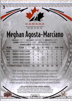2016 Upper Deck Team Canada Juniors - Gold #3 Meghan Agosta-Marciano Back