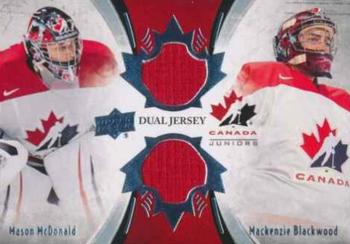 2016 Upper Deck Team Canada Juniors - Material Duos #TCD-MB Mason McDonald/Mackenzie Blackwood Front