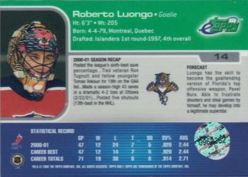 2001-02 Topps eTopps #14 Roberto Luongo Back