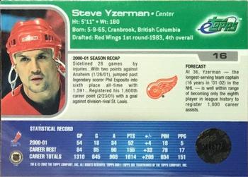 2001-02 Topps eTopps #16 Steve Yzerman Back