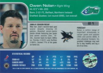 2001-02 Topps eTopps #21 Owen Nolan Back