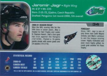2001-02 Topps eTopps #34 Jaromir Jagr Back