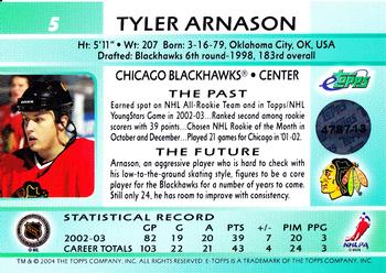 2003-04 Topps eTopps #5 Tyler Arnason Back