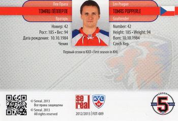 2012-13 Sereal KHL All-Star Game - Focus on the Goalies #FOT-009 Tomas Popperle Back