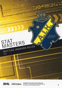 2013-14 SHL Elitset - Stat Masters #1 Mattias Janmark Back