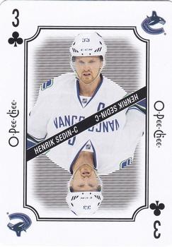 2016-17 O-Pee-Chee - Playing Cards #3♣ Henrik Sedin Front