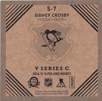 2016-17 O-Pee-Chee - V Series C #S-7 Sidney Crosby Back