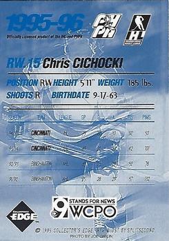 1995-96 Edge Ice Cincinnati Cyclones (IHL) #NNO Chris Cichocki Back